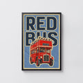 Vintage London Red Bus Poster, Double Decker Wall Art Print