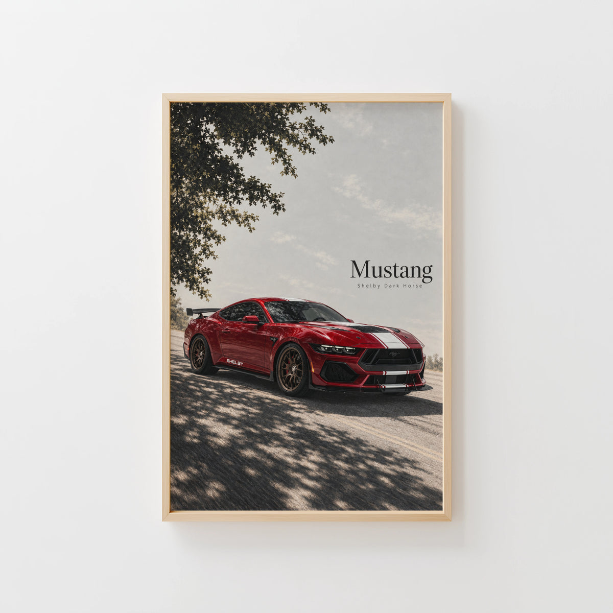 Vintage Mustang Shelby Dark Horse Print, Car Art