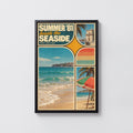 Vintage Seaside Holiday Poster, Beach Wall Art, Retro Print