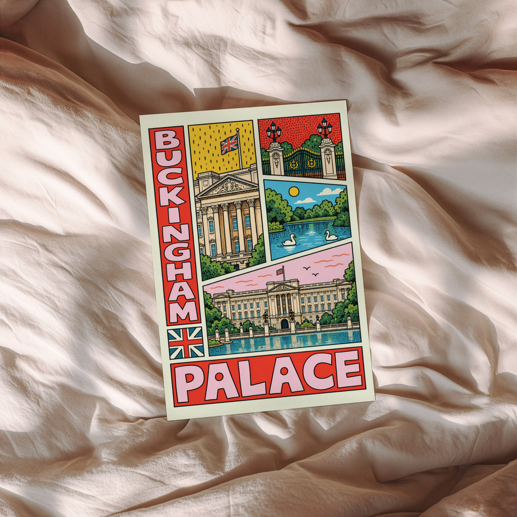 Vintage Buckingham Palace Poster, London Wall Art Print