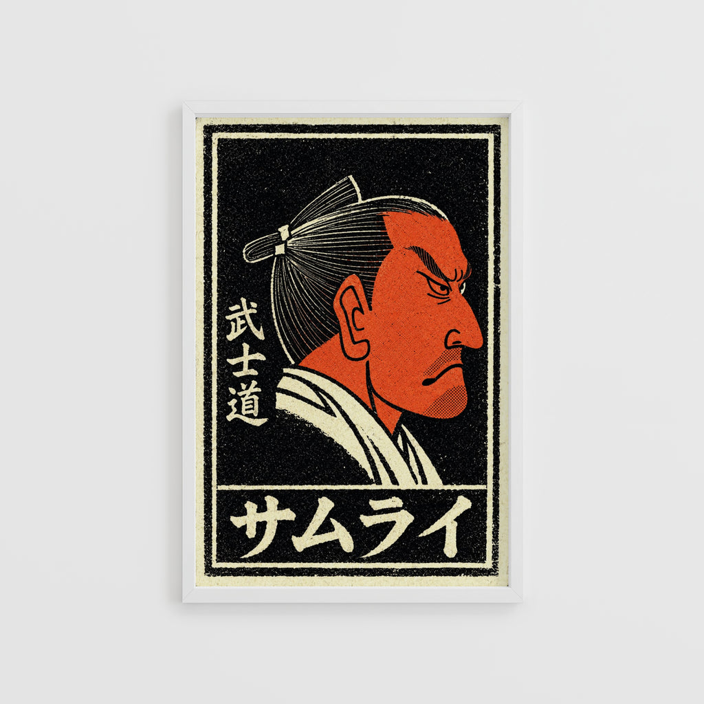 Vintage Japanese Samurai Print & Poster, Bushido Wall Art