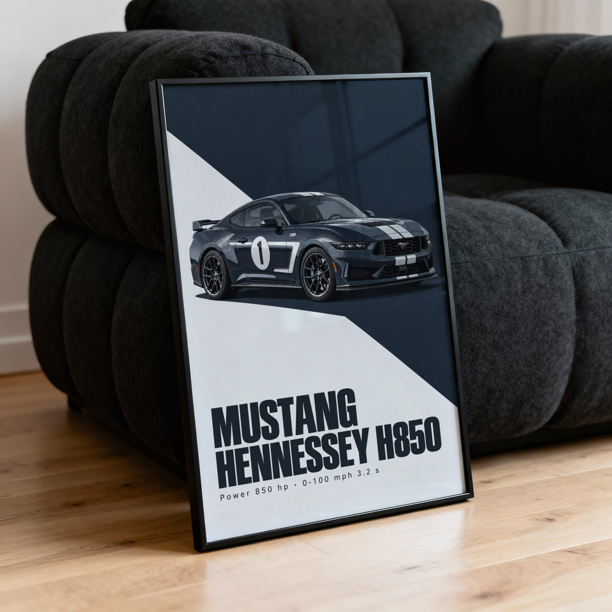 Vintage Mustang Print, Muscle Car Poster, Garage Wall Art