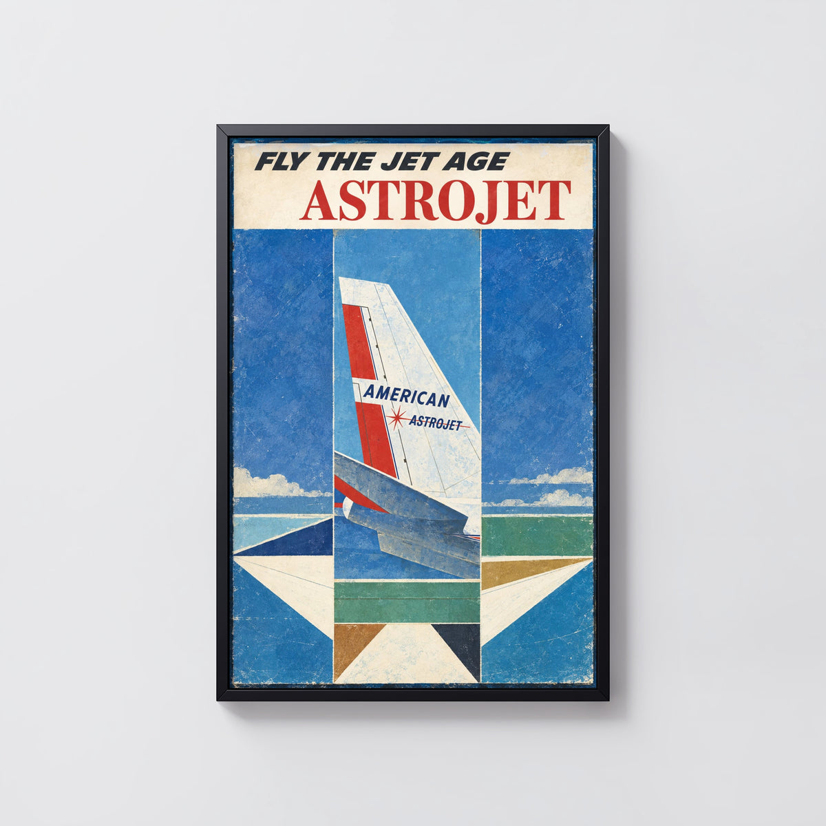 Vintage Airline Poster, Jet Age Wall Art, Aviation Print