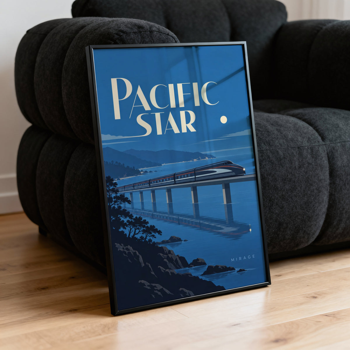 Vintage Pacific Star Train Poster, Art Deco Print