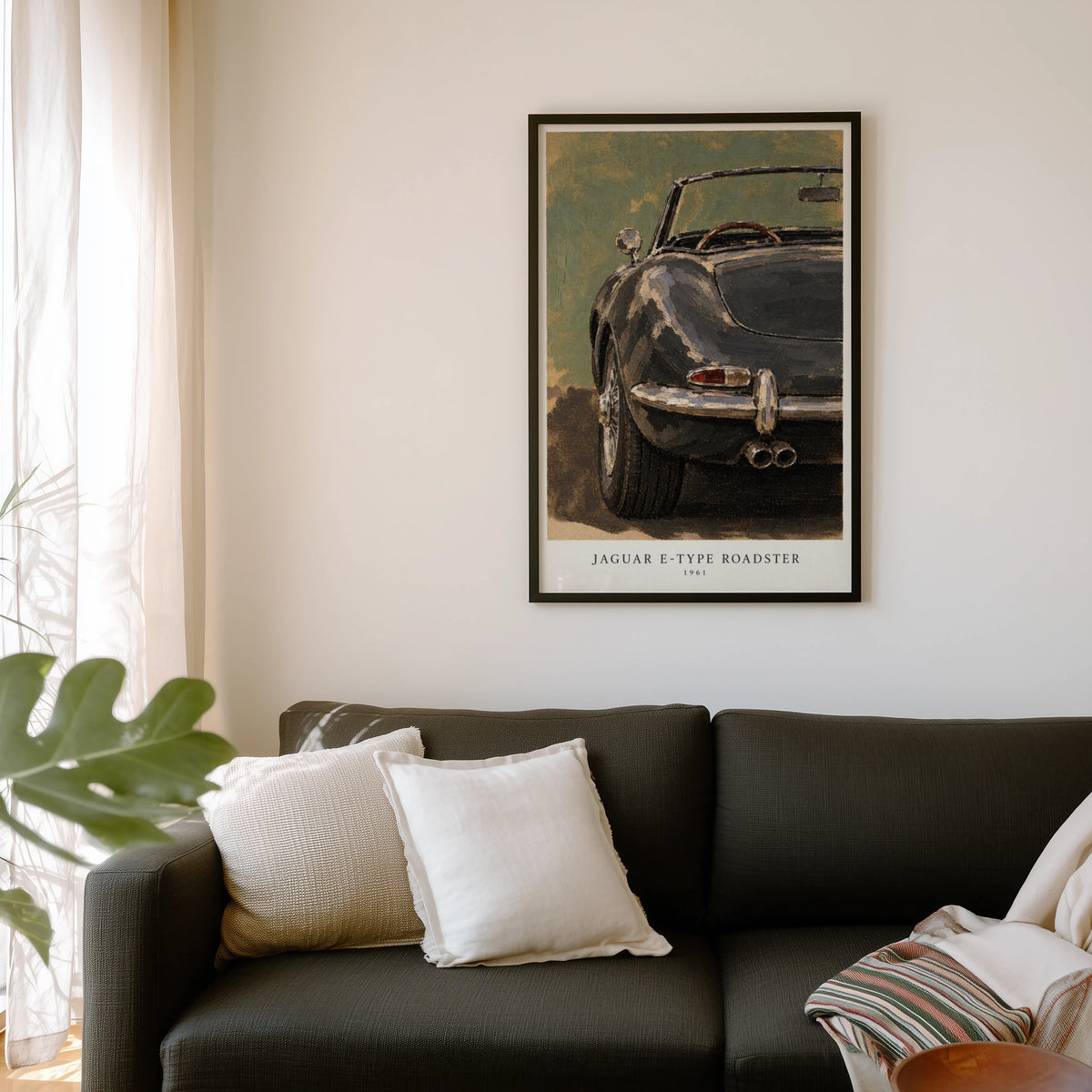 Vintage 1961 Jaguar E-Type Roadster Wall Art Print