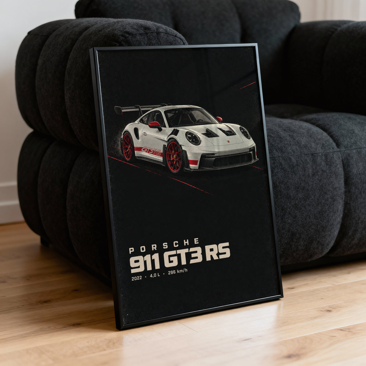 Vintage Porsche 911 GT3 RS Print, Car Poster, Wall Art