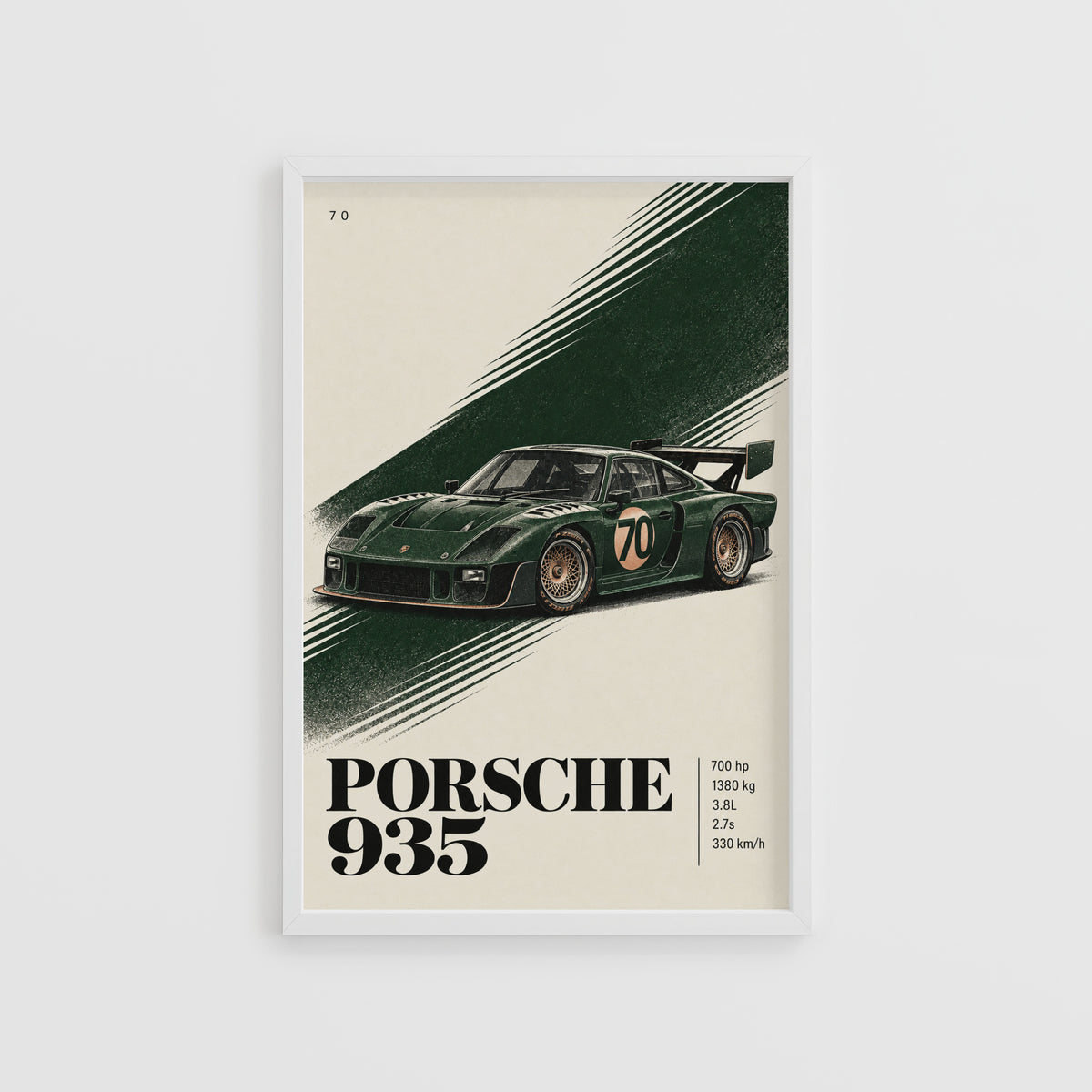 Vintage Porsche 935 Print, Racing Car Wall Art