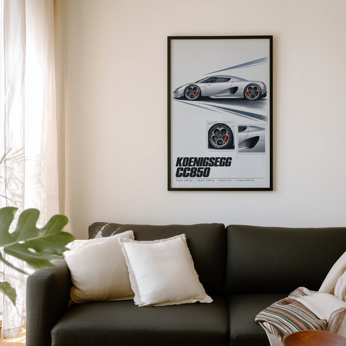 Vintage Koenigsegg CC850 Print, Supercar Wall Art