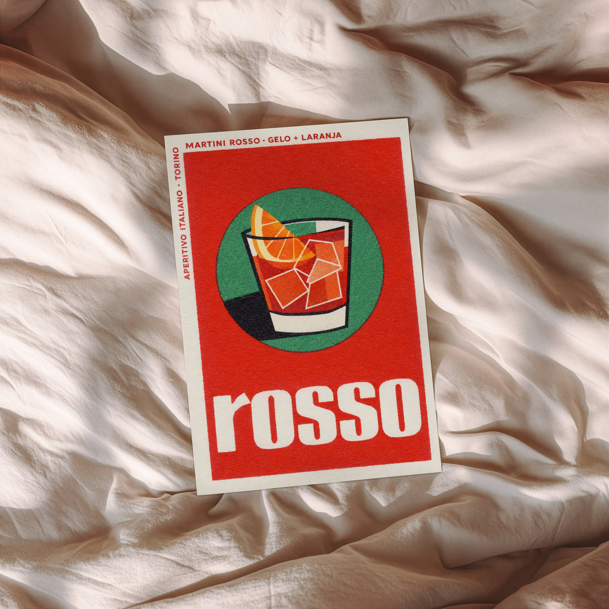Vintage Martini Rosso Print Poster, Cocktail Wall Art