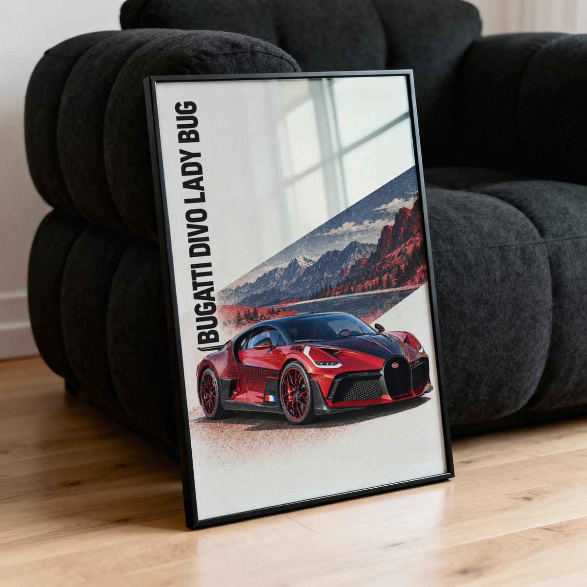 Vintage Bugatti Divo Print, Supercar Wall Art