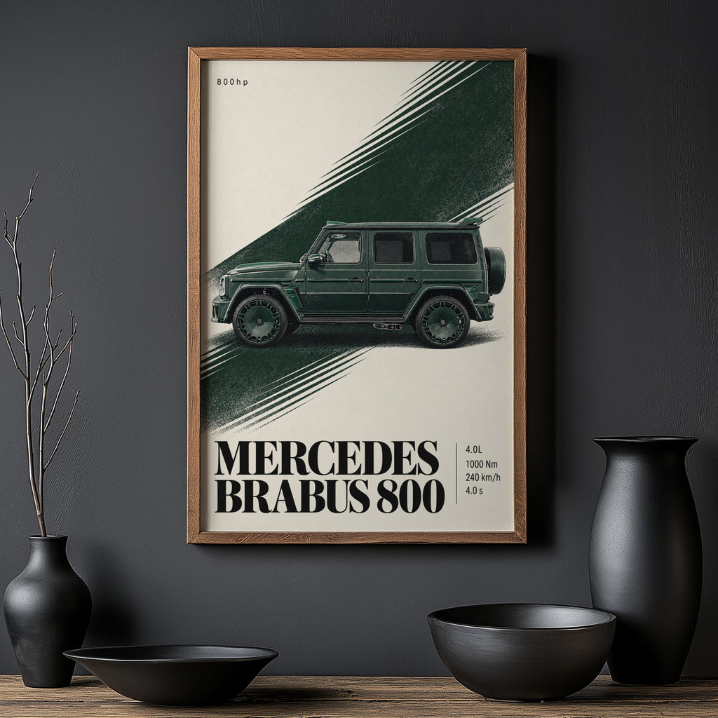Vintage Mercedes Brabus 800 Print, G-Class Art
