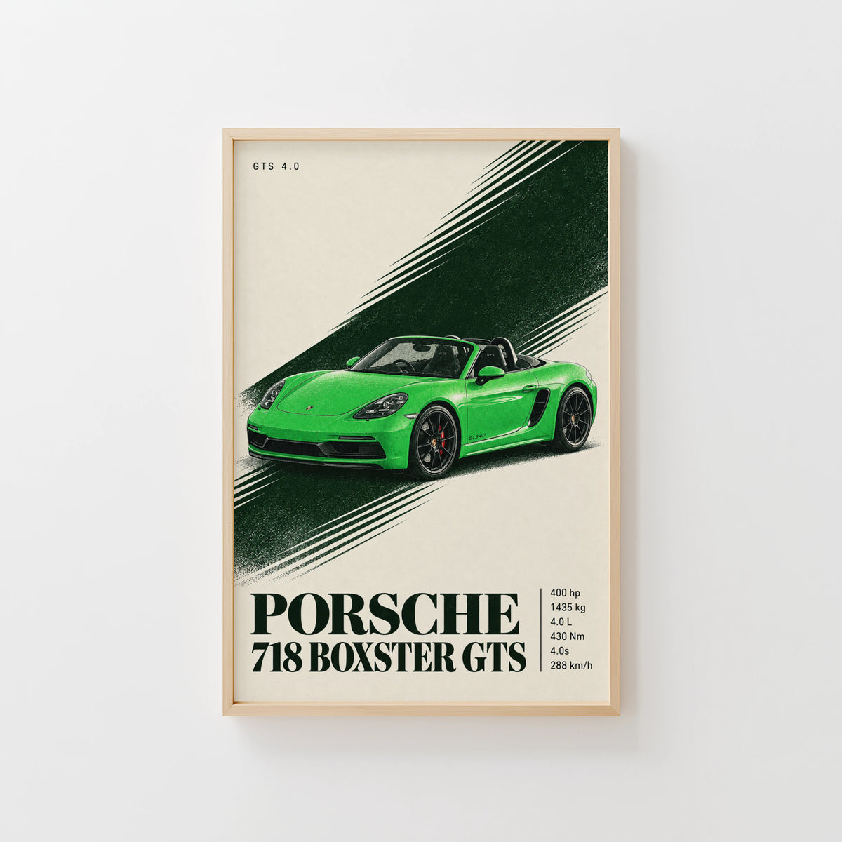 Vintage Porsche 718 Boxster GTS Print, Car Wall Art