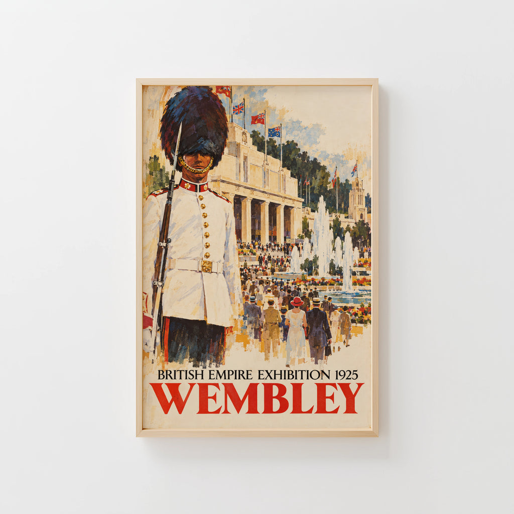 Vintage Wembley London Poster, 1925 Exhibition Wall Art