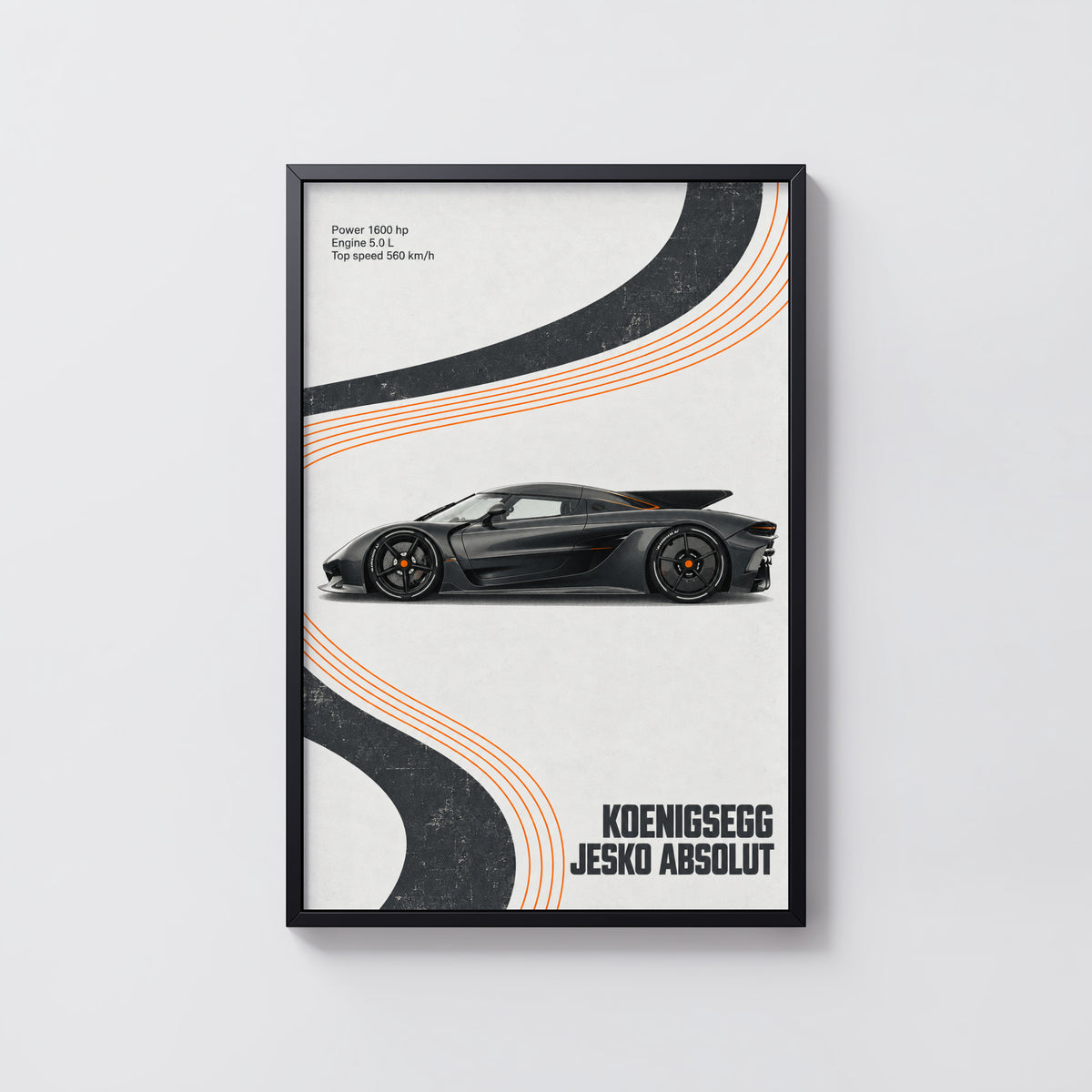 Vintage Koenigsegg Jesko Absolut Print, Supercar