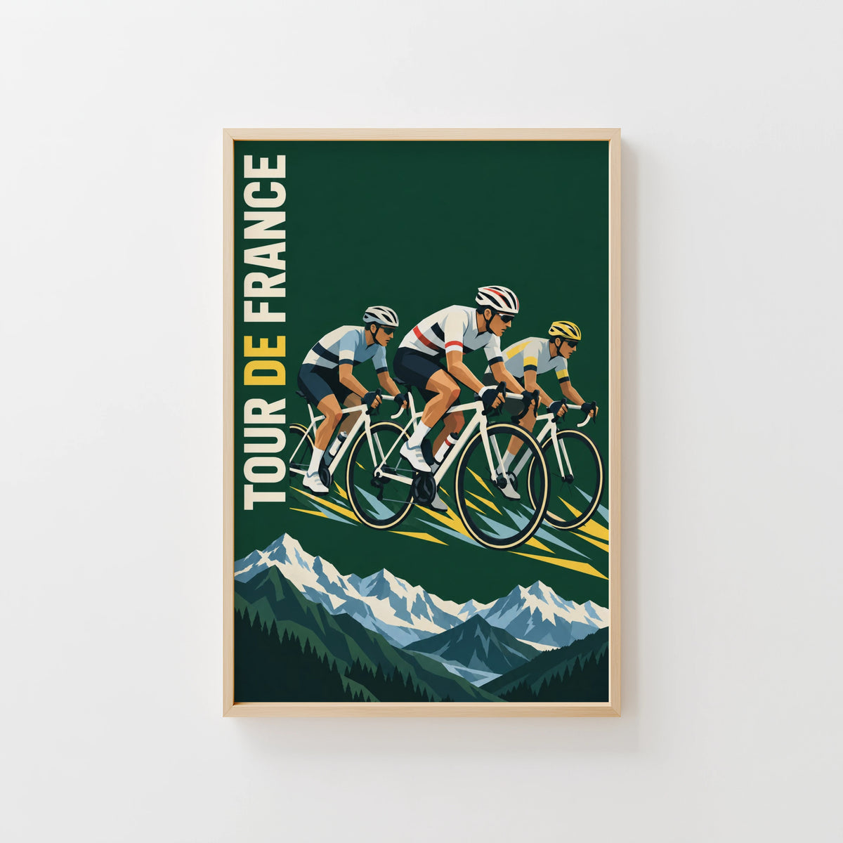 Vintage Tour de France Poster, Cycling Wall Art, Alps Print