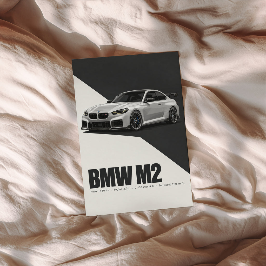 Vintage BMW M2 Print, Car Wall Art Gift
