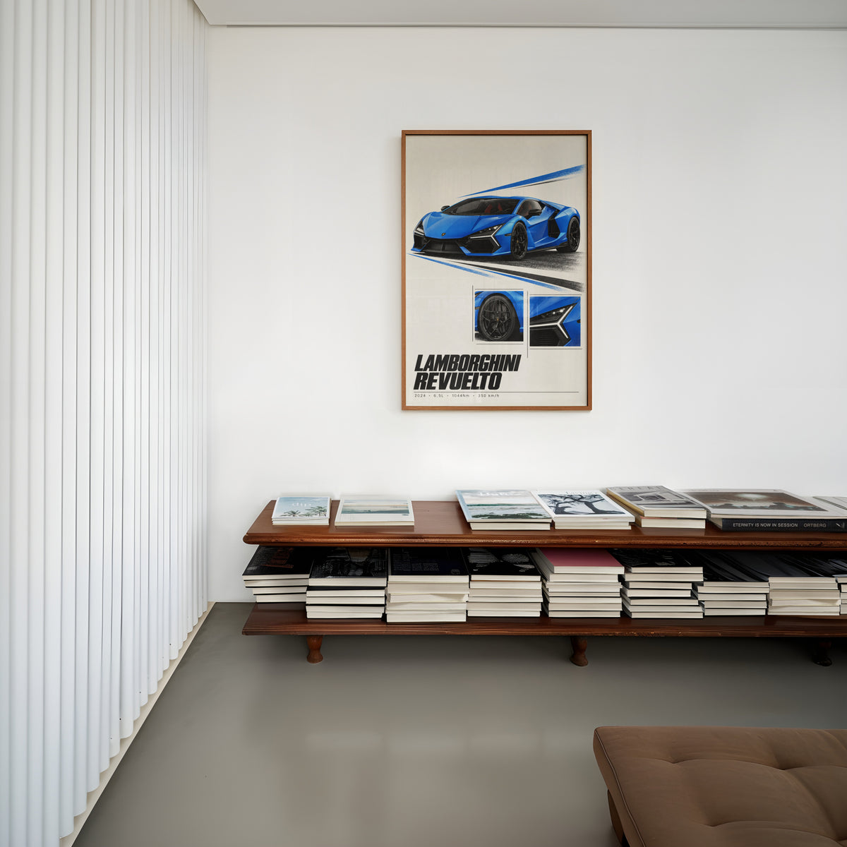Vintage Lamborghini Revuelto Print, Supercar Art