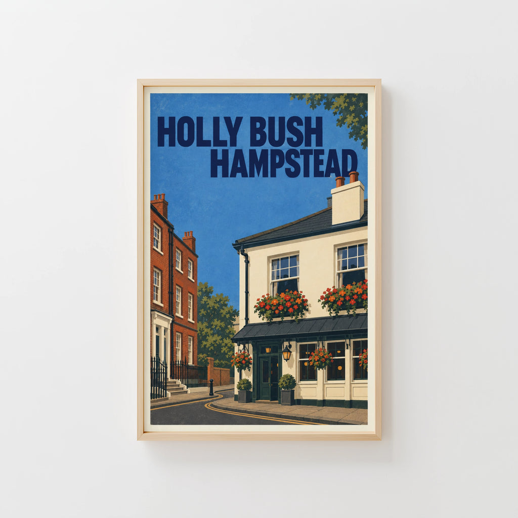 Vintage Hampstead Pub Poster, London Wall Art Print