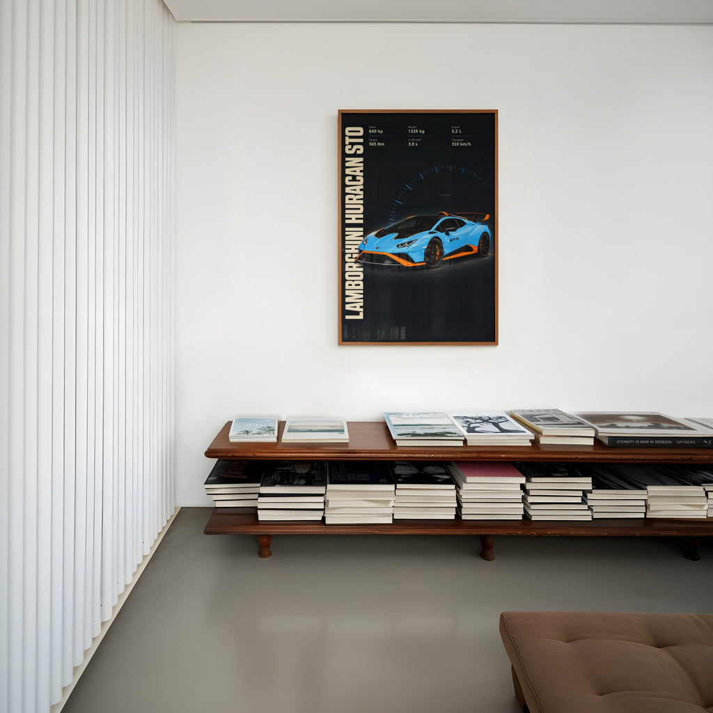 Vintage Lamborghini Huracan STO Print, Supercar