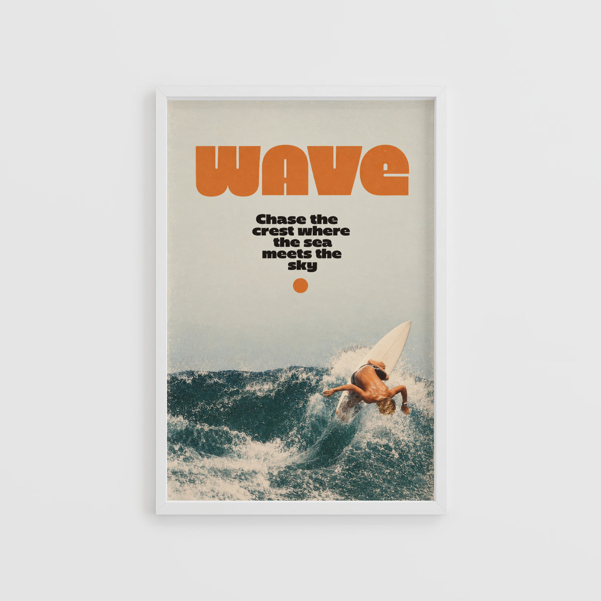Vintage Surf Print, Retro Wave Poster, Surfer Wall Art