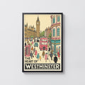 Vintage Westminster London Poster, Big Ben Wall Art, Print