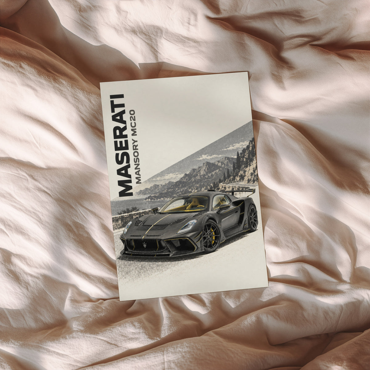 Vintage Maserati MC20 Print, Supercar Wall Art
