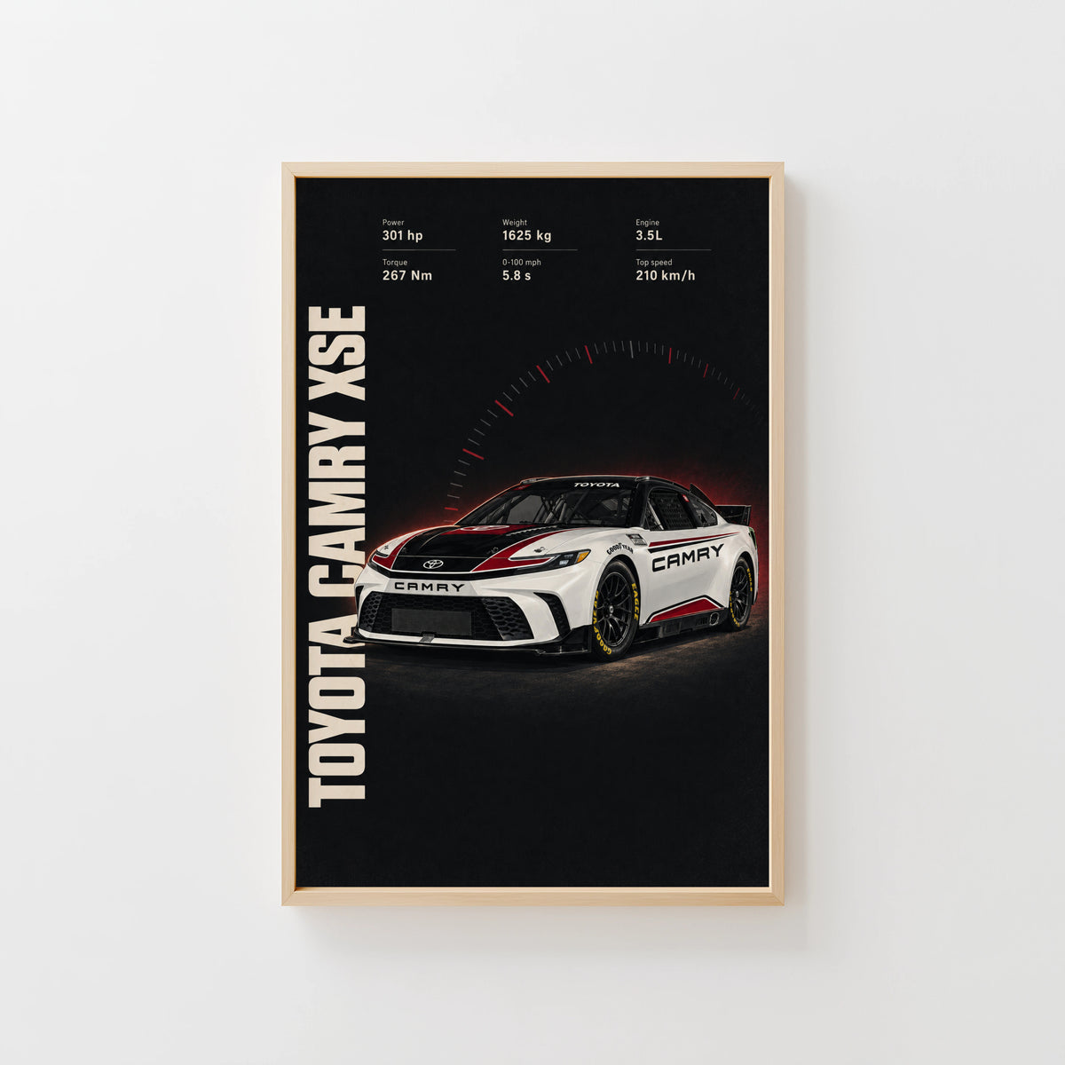 Vintage Toyota Camry Print, Racing Car Wall Art