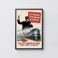 Vintage Train Print Poster, Streamlined Express Wall Art