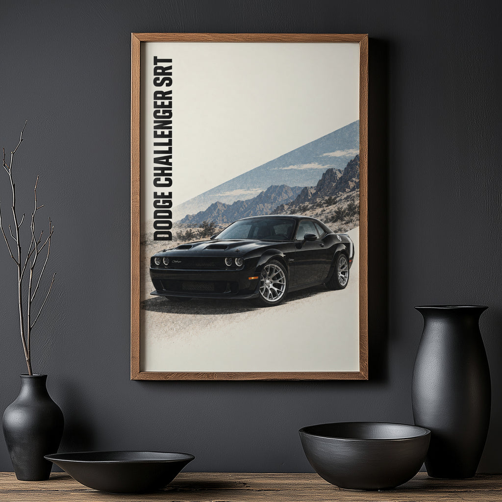Vintage Dodge Challenger SRT Print, Muscle Car
