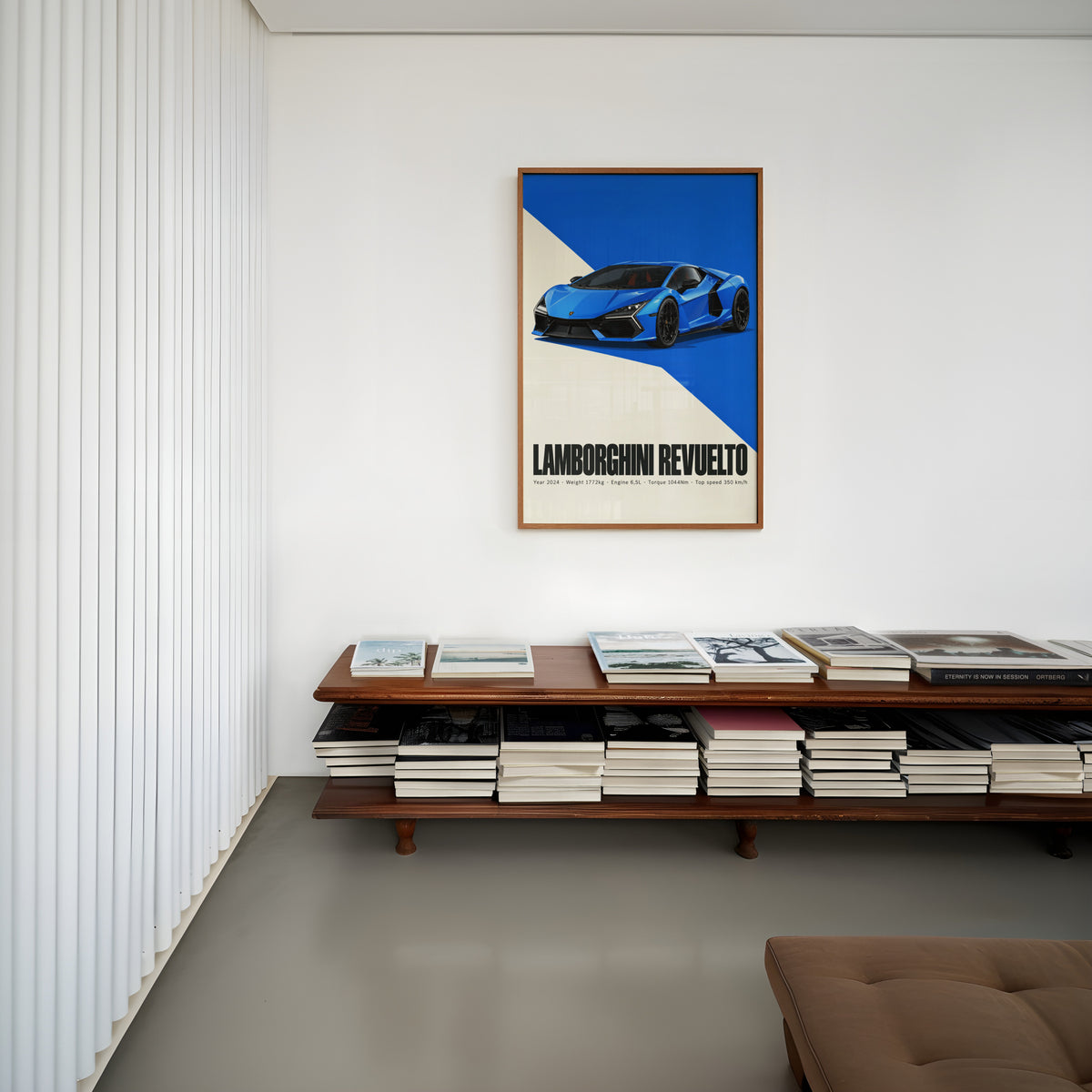 Vintage Lamborghini Revuelto Print, Supercar Art