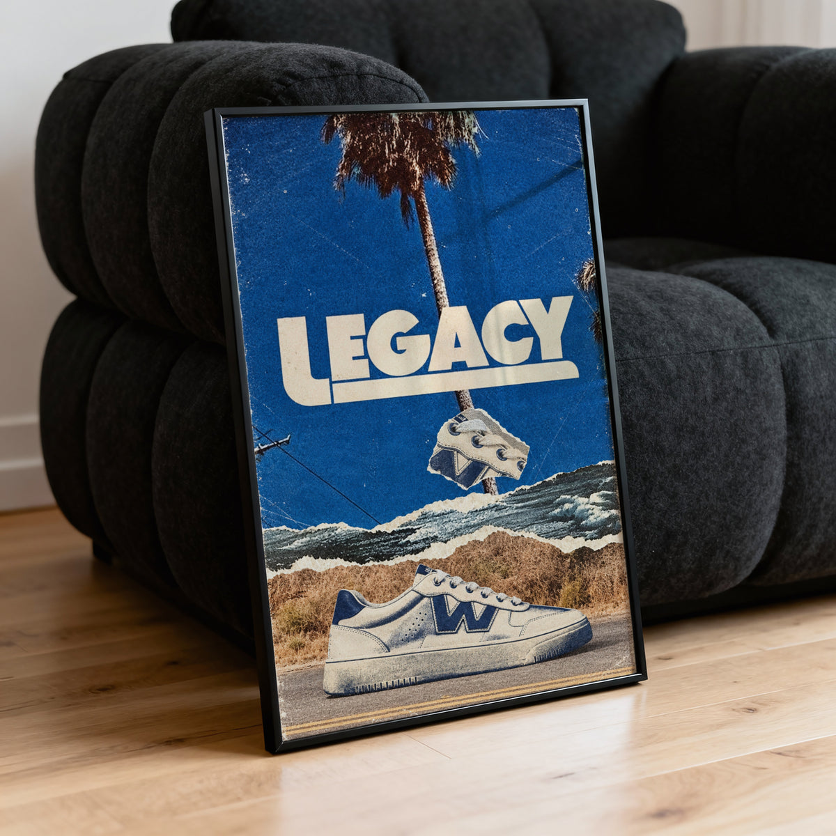 Vintage Sneaker Poster, Retro Advert Wall Art, Print
