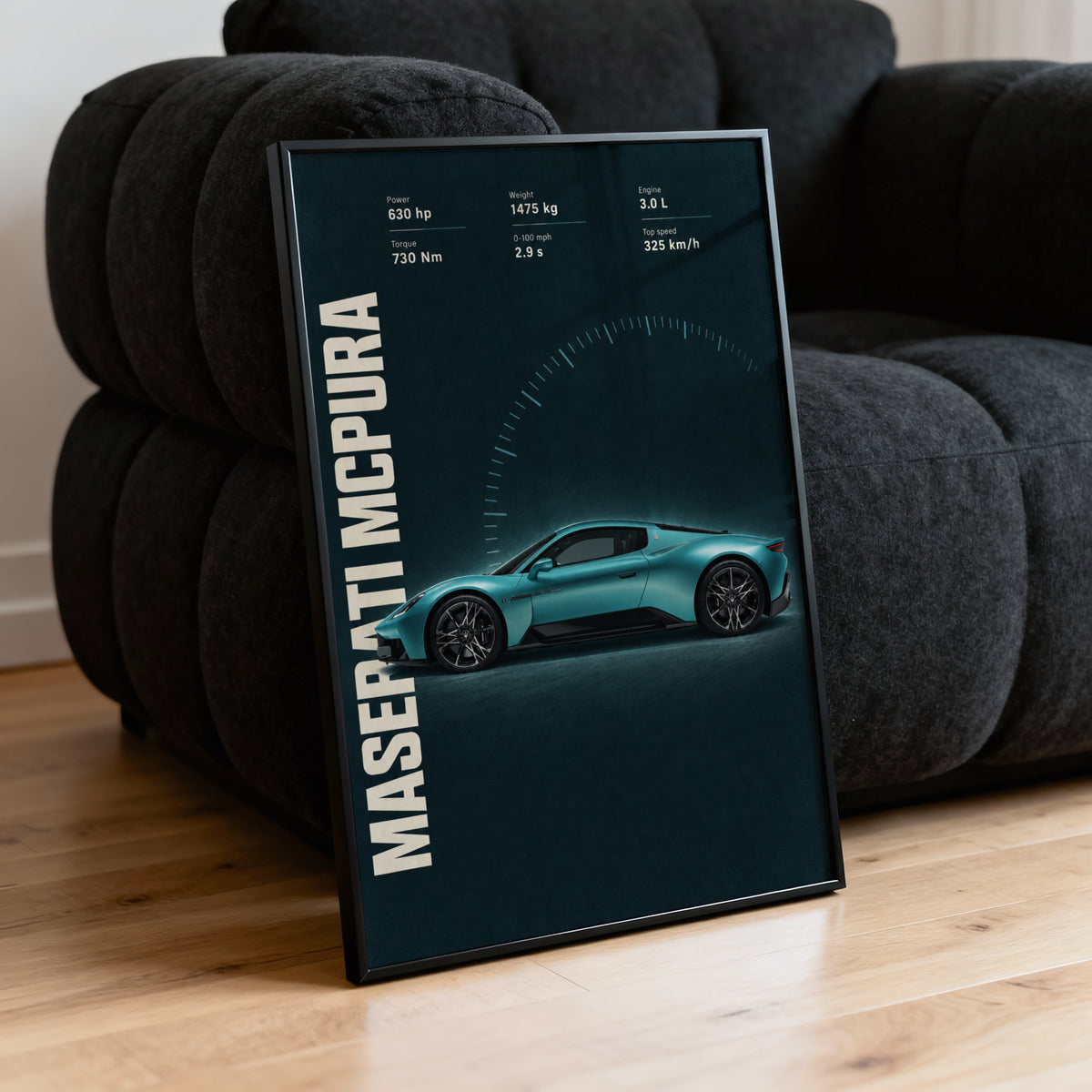 Vintage Maserati MCPura Print, Supercar Wall Art