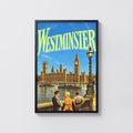 Vintage Westminster London Poster, Big Ben Wall Art Print