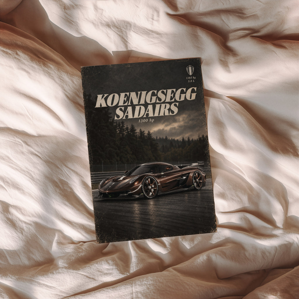 Vintage Koenigsegg Sadairs Hypercar Print