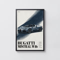 Vintage Bugatti Mistral W16 Print, Car Wall Art