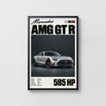 Vintage Mercedes AMG GT R Print, Car Wall Art