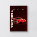 Vintage Ferrari 488 Pista Print, Supercar Art