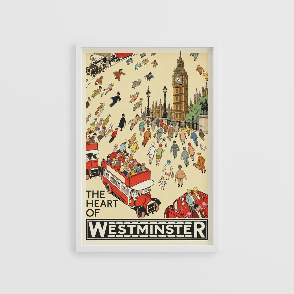 Vintage Westminster Poster, Big Ben London Wall Art Print