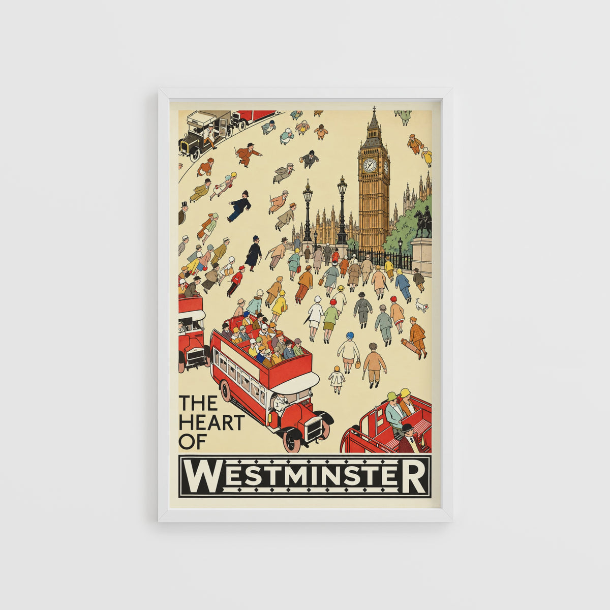 Vintage Westminster Poster, Big Ben London Wall Art Print