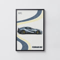 Vintage Ferrari 812 Print, Supercar Wall Art