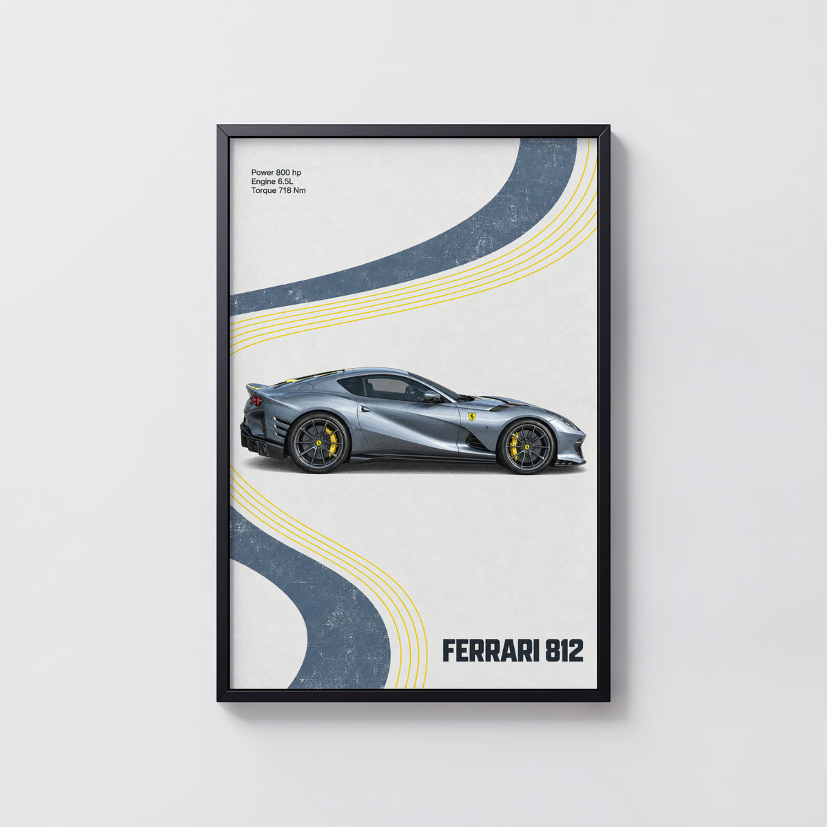 Vintage Ferrari 812 Print, Supercar Wall Art
