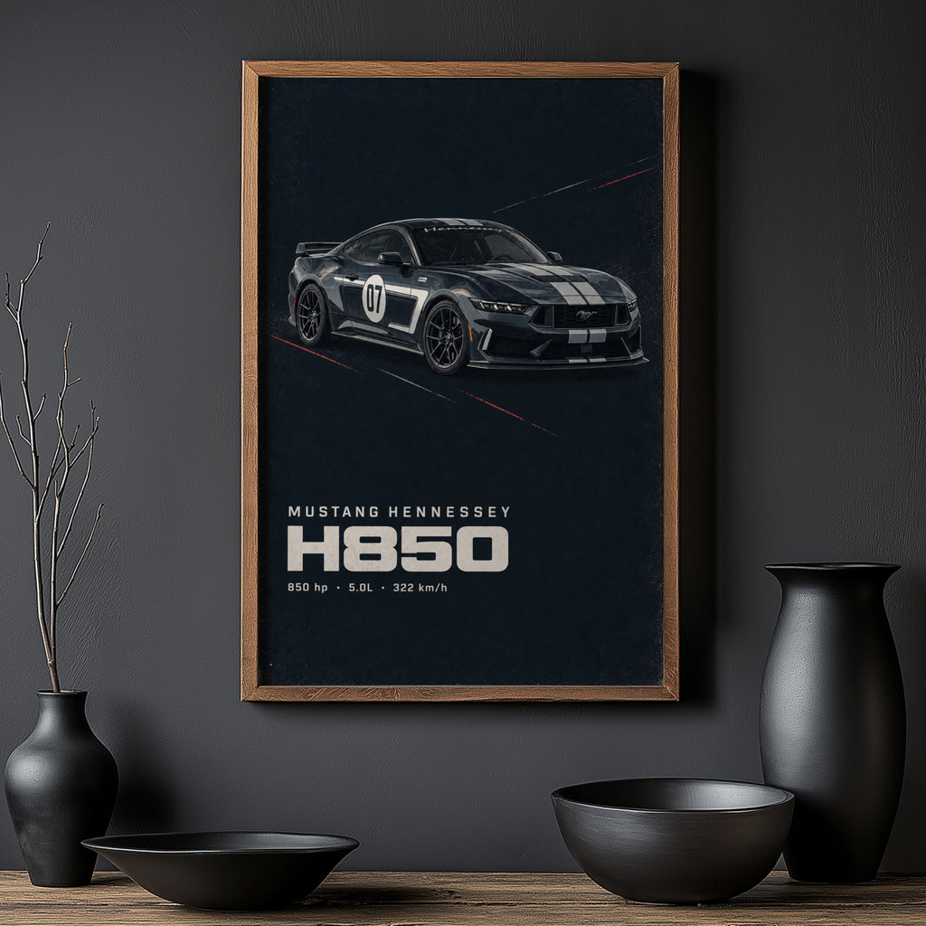 Vintage Mustang Hennessey H850 Car Print