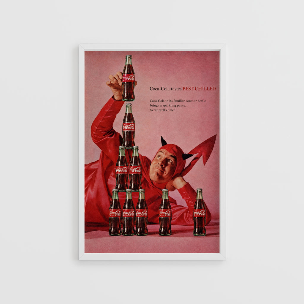 Vintage Coca Cola Devil Poster, Retro Advert Wall Art, Print