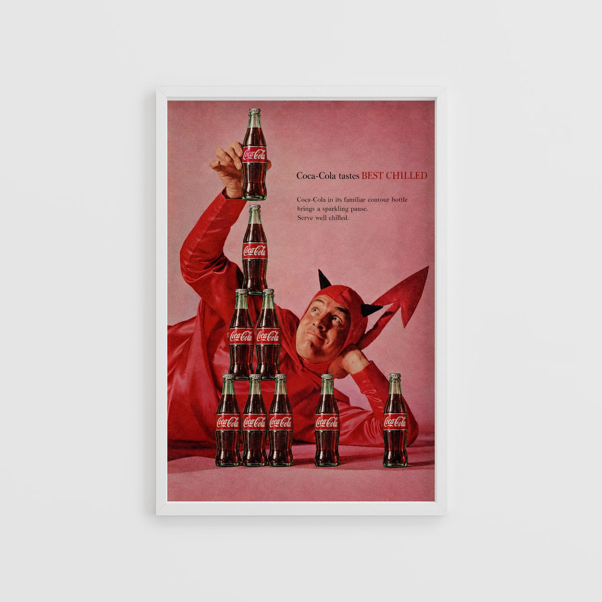 Vintage Coca Cola Devil Poster, Retro Advert Wall Art, Print