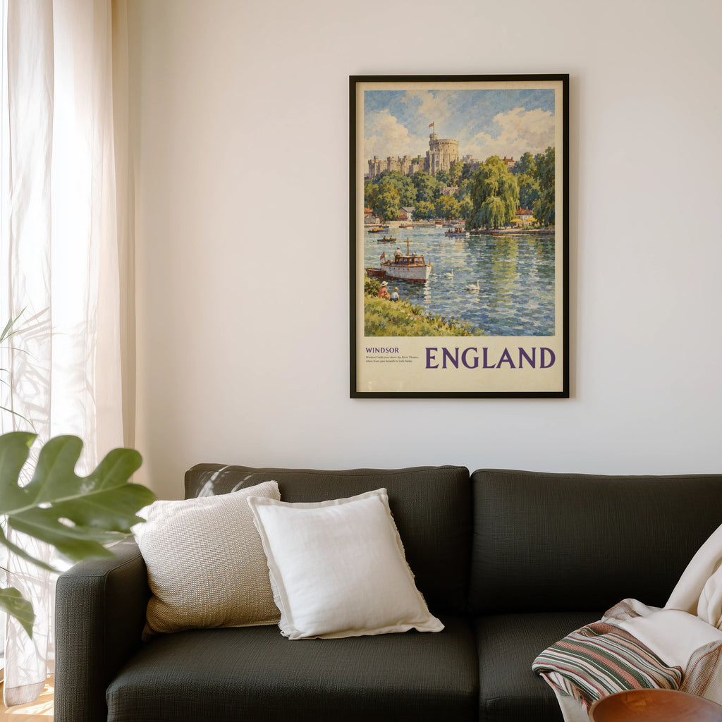 Vintage Windsor Castle Poster, England Wall Art