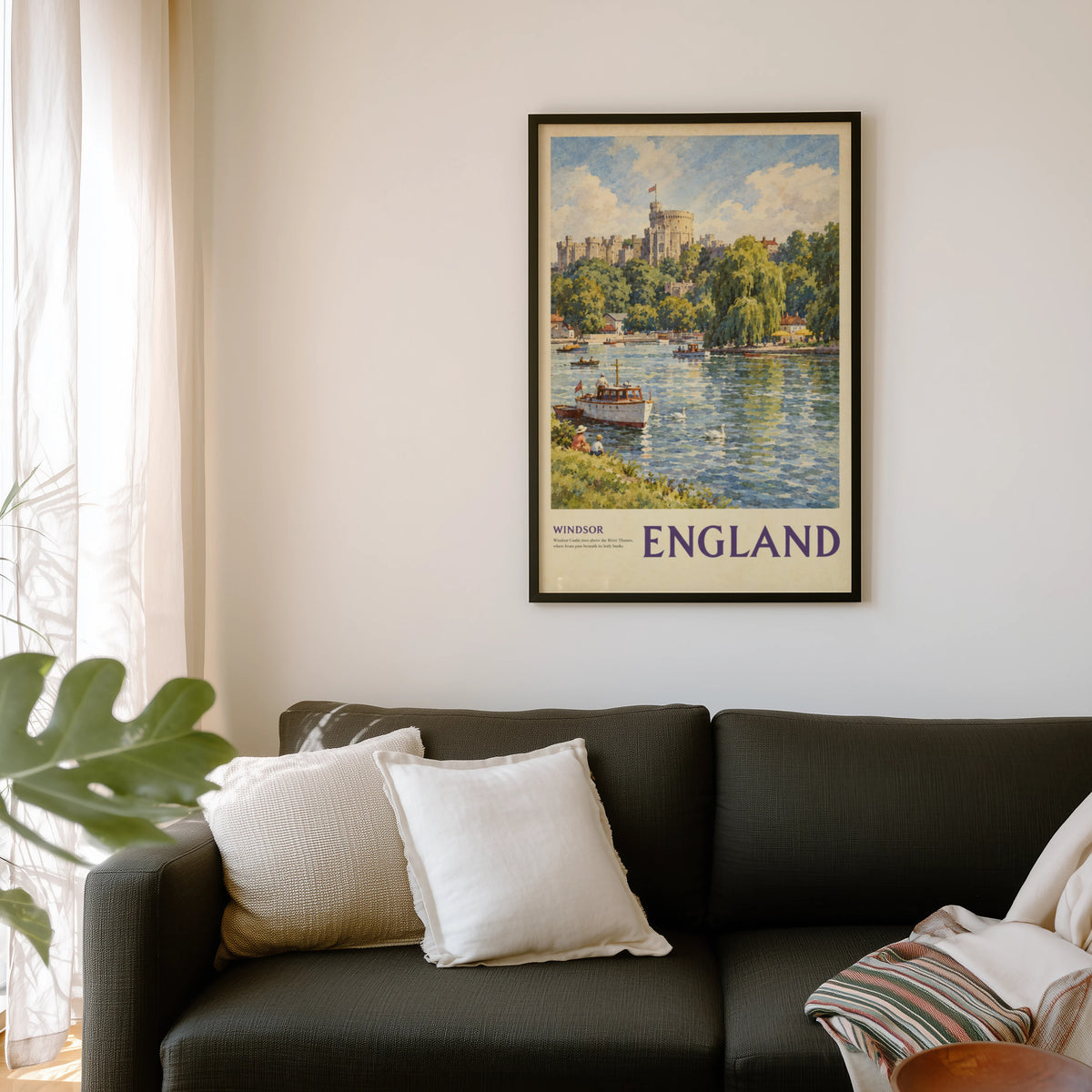 Vintage Windsor Castle Poster, England Wall Art
