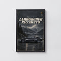 Vintage Lamborghini Pacchetto Print, Supercar Wall