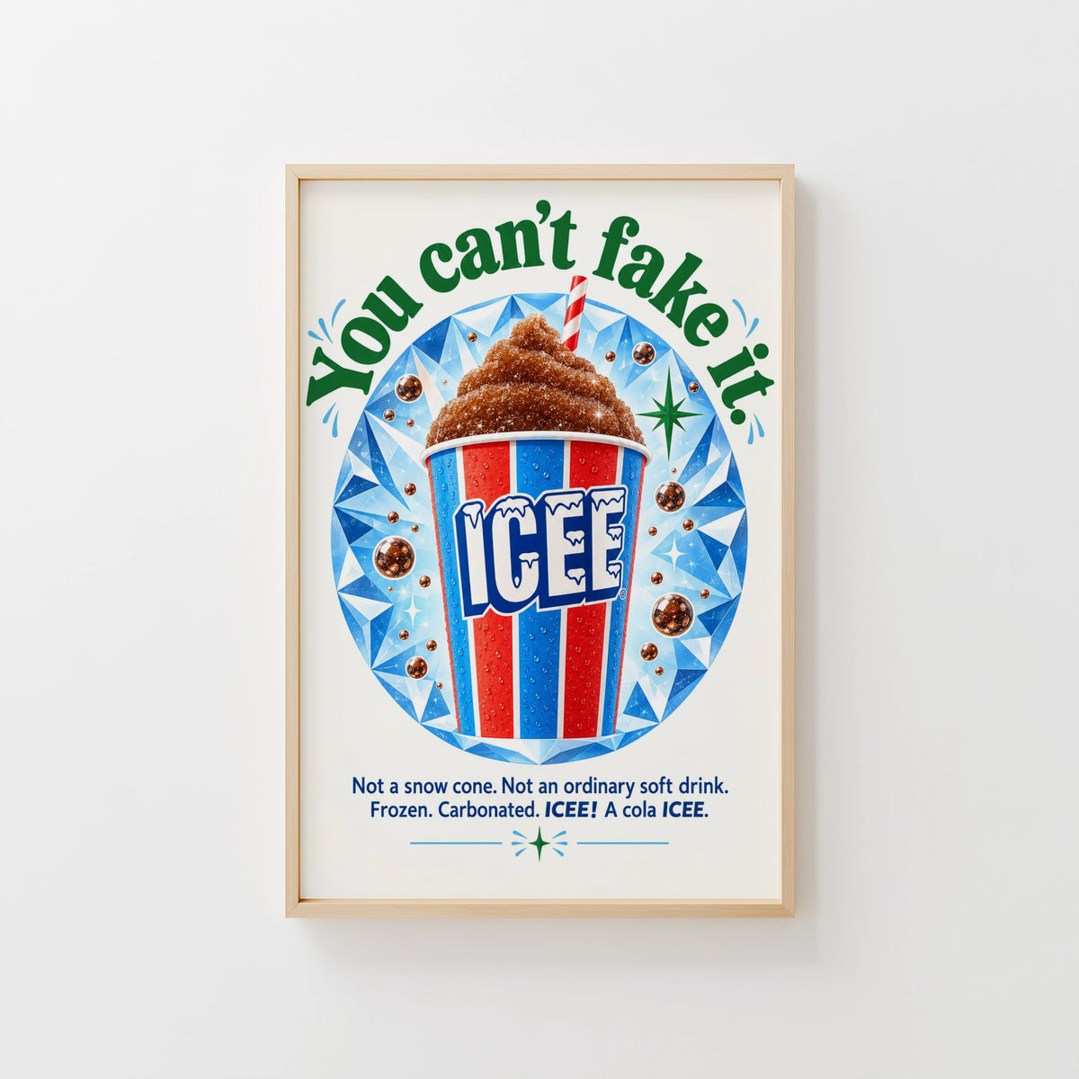Vintage ICEE Cola Poster, Retro Diner Wall Art, Print