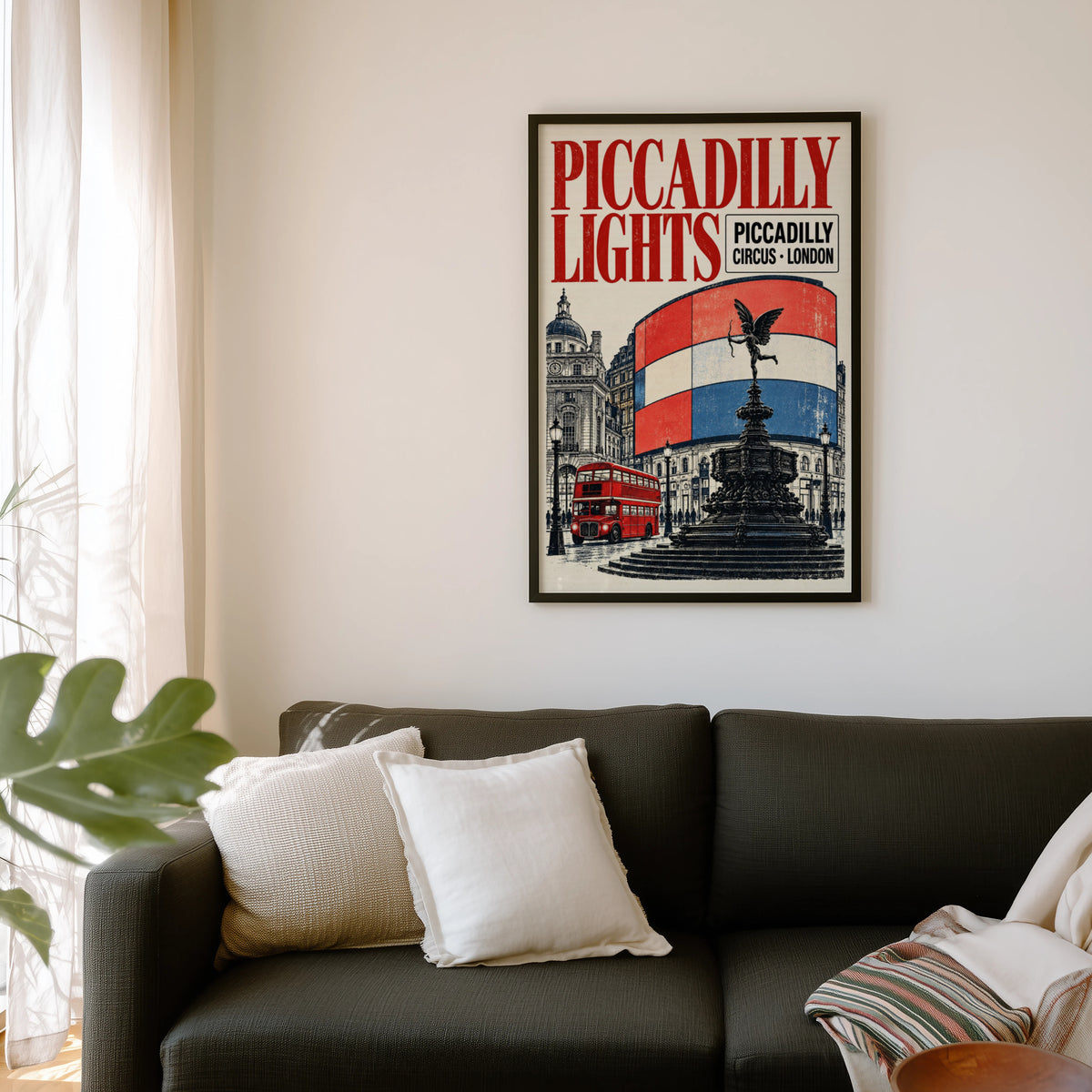 Vintage Piccadilly Circus London Poster, Wall Art Print