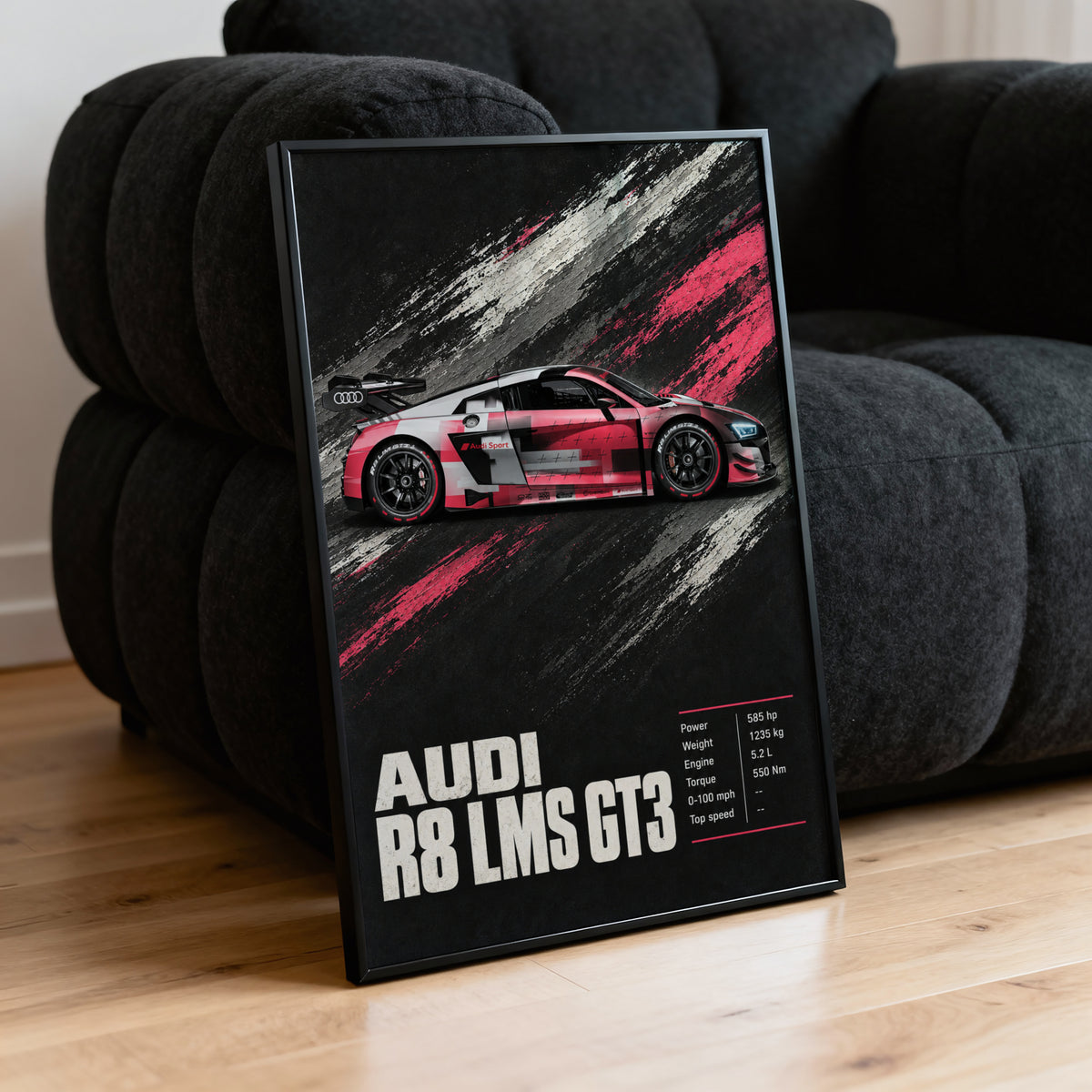 Vintage Audi R8 LMS GT3 Print, Race Car Poster